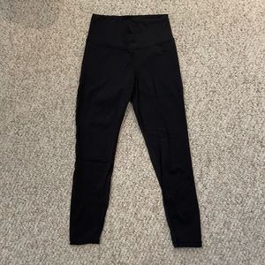 Lululemon Black 7/8 Leggings with Polka Dot Mesh